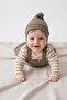 Stretch Fabric Gofre Salopet Sweat Beanie 3-Piece Set - 2