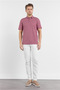 Men's Dusty Rose Italian Collar Short Sleeve Comfort Fit Flexible T-Shirt 1011260156 - 2