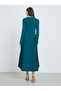Teal Cut-Out Detail Pleated Maxi Dress - 5