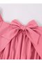 Girls Pink Puff Sleeve Pleated Ruffle Hem Midi Dress - 5
