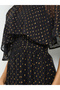 Black Lurex Foil Cape Sleeve Maxi Dress - 4