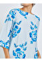 Blue Floral Digital Print Jalabiya - 4