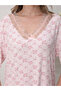 Pink Floral Print Short Sleeve Nightdress - 5