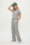 Women's Nadia Modal Touch Polo Neck Waist Elastic Pocketed Gray Melange Bottom Top Set - 2
