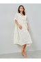 Floral Print Midi Nightdress with Lace Trim