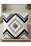 Bohemian Style Geometric Patterned Punch Embroidery Appearance Digital Print Set of Cushion Cover 4-Pieces - 3