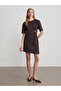 91573 Accessory Detail Mini Dress-Dark Brown - 3