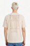 F8030Axbg74 Beige 100% Cotton Boxy Fit Printed T-Shirt - 6