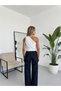Women's White Asymmetrical One-Shoulder Draped Gold Accessory Detail Sandy Blouse Hzl26S-Fry123751 - 5