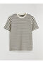 Black Crew Neck Striped Men's T-Shirt - 3