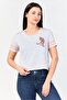 Women Crew Neck Short Sleeve Heather Top, Light Grey