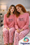 طقم بيجامة Pink Friends Forever مطبوع 100% قطن بأكمام طويلة Alt star مطبوع - 3