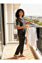 Black Striped Knit T-Shirt and Pyjama Set - 4