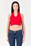 Women Stripe Sleeveless Tank Top, Red