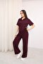 Women's Modal Fabric Polo Collar Short Sleeve Bottom Top Set - 5