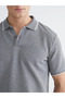 Gray Polo Neck Men's T-Shirt - 6