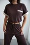 Women's Parachute Fabric Paneled Detailed Cropped Top and High Waist Wide-Leg Sweatpants Set