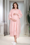 New Season Powder Linen Eyelet Embroidery Summer 100% Cotton Short Sleeve Design Maternity Maternity Dressing Gown Nightgown Set - 3