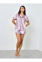 Lilac Solid Piping Detail Shirt and Shorts Set