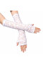 Long Elegant Lace Gloves Fingerless White 35 cm - 2
