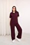 Women's Modal Fabric Polo Collar Short Sleeve Bottom Top Set - 7