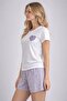 Women's Short Sleeve Pajama Set with Shorts Summer Comfortable Fit Home Wear - 2