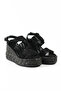 Genuine Suede Leather Black Women's Sandals - Rgn30 - 2