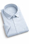 Men's Blue Short Sleeve Large Size Summer Wide Cut Shirt Pocketed - 5