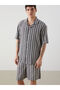 قميص رجالي مخطط بأكمام قصيرة من NEVAVM Farkily Comfy Fit - 2