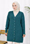 Kendinden Striped Long Mercerized Cardigan N3179 Petrol
