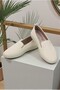 Women's Leather Daily Orthopedic Shoes, Stretchy and Soft Sole Piece Hajj Umrah Shoes - Beige