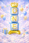 1 Year Old “One” Crowned Foil Balloon Set – Blue Gold Concept