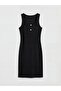 U Neck Corded Fabric Bodycon Dress (S6) - 5