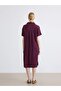 Shirt Collar Textured Oversized Muslin Dress (S6) - 4