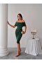 Sendy Midi Length Ruched Dress with Cowl Neck 583279 Emerald - 5