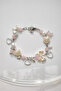 Pink B Beaded Heart & Bow Charm Bracelet with Pearls