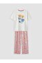 Crew Neck Printed Women's Pajama Set (S6)