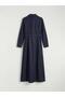 Shirt Collar Women's Jean Dress (S6) - 6
