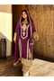 Purple Chinon Silk Top Bottom & Dupatta - HRT7502 - Purple