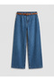 Indigo Wideleg Women's Jean Pants with Belt - 5