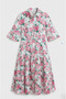 Long Flower D Patterned Dress - 8
