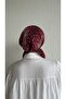 Burgundy Deer Pattern Tulle Bent Scarf Bonnet - Non-Slip Anti-Sweat (Anti-Slip) - 5