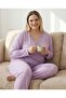 Plus Size Women's Pajama Set 2Xl-5Xl Relaxed Fit Soft Fabric Home Wear Sleep Set - 4