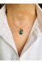 Steel Malachite Stone Eye Gold Necklace 45 cm - 4