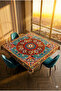Italian K Velvet Y Washable m Tablecloth 95X95 cm Turquoise Şahzade D Patterned Decorative Coverlet - 4