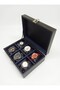 Faux Leather Finished Wooden Watch Box with 6 Compartments - 4