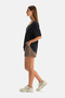 Black Modal V-Neck Basic T-Shirt - 3