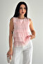 Women's Layered Ruffled Blouse – White Sleeveless Stylish Summer Blouse - 2