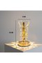 Open Cylindrical Crystal Gold Powder Model Led Table Lamp – Gold Base, Touch Control, 3 Color Light Modes - 5