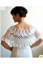 Megahan Boutique Evening Dress, Hand-Knitted, Perforated White Bolero - 2